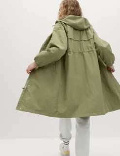Shower Resistant Lightweight Hooded Longline Utility Parka
