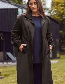 Showerproof Hooded Longline Raincoat