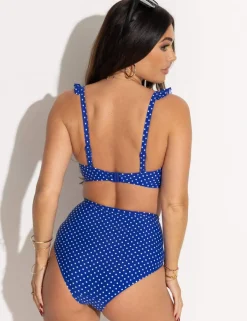 Sicily Polka Dot Padded Wired Bikini Top