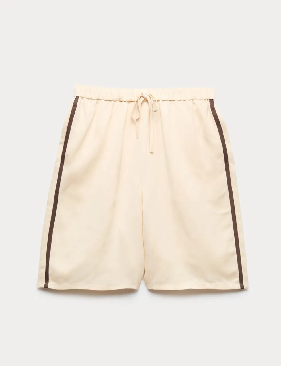 Side Stripe Longline Shorts with Linen