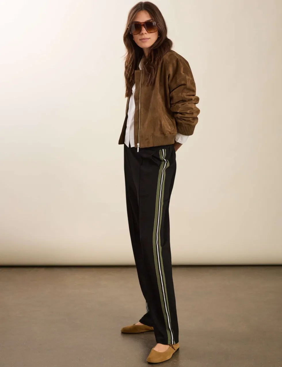 Side Stripe Wide Leg Trousers
