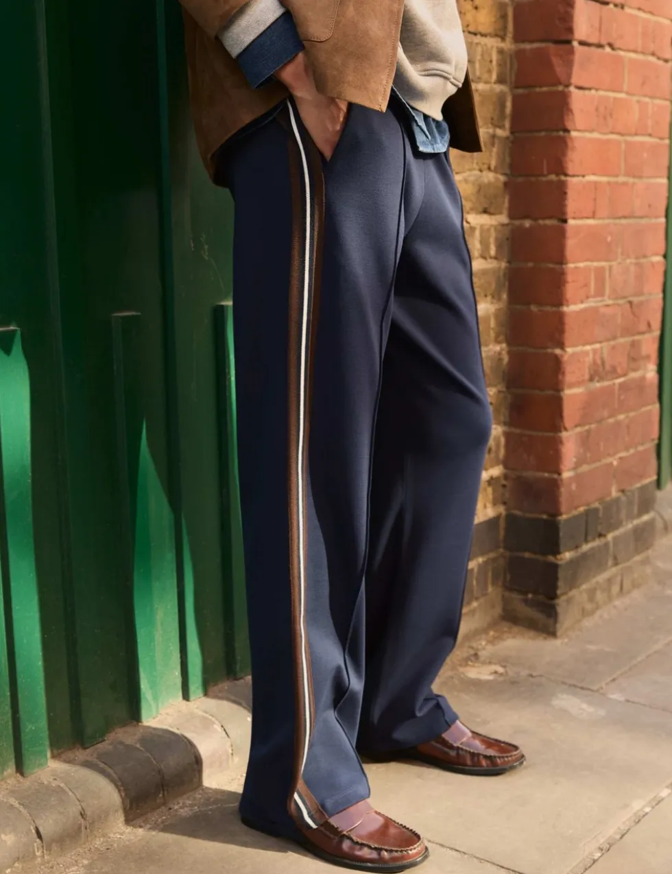 Side Stripe Wide Leg Trousers