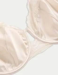Silk & Lace Wired Balcony Bra (F-H)