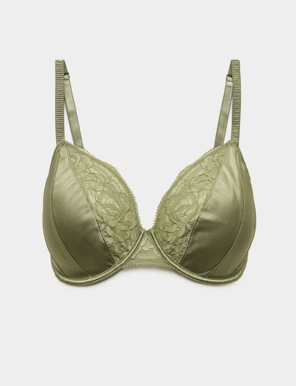 Silk & Lace Wired Plunge Bra (F-H)