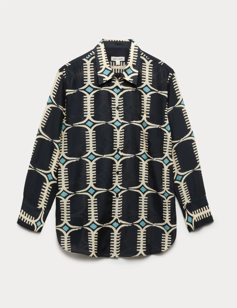 Silk Blend Geometric Shirt