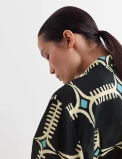 Silk Blend Geometric Shirt