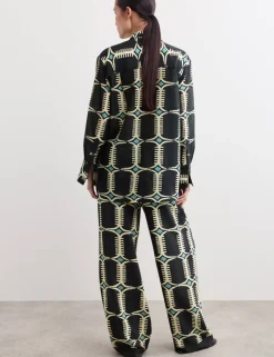 Silk Blend Geometric Shirt