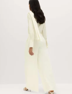 Single Pleat Wide Leg Trousers