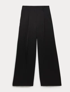Single Pleat Wide Leg Trousers