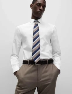 Skinny Fit Easy Iron Cotton Blend Shirt