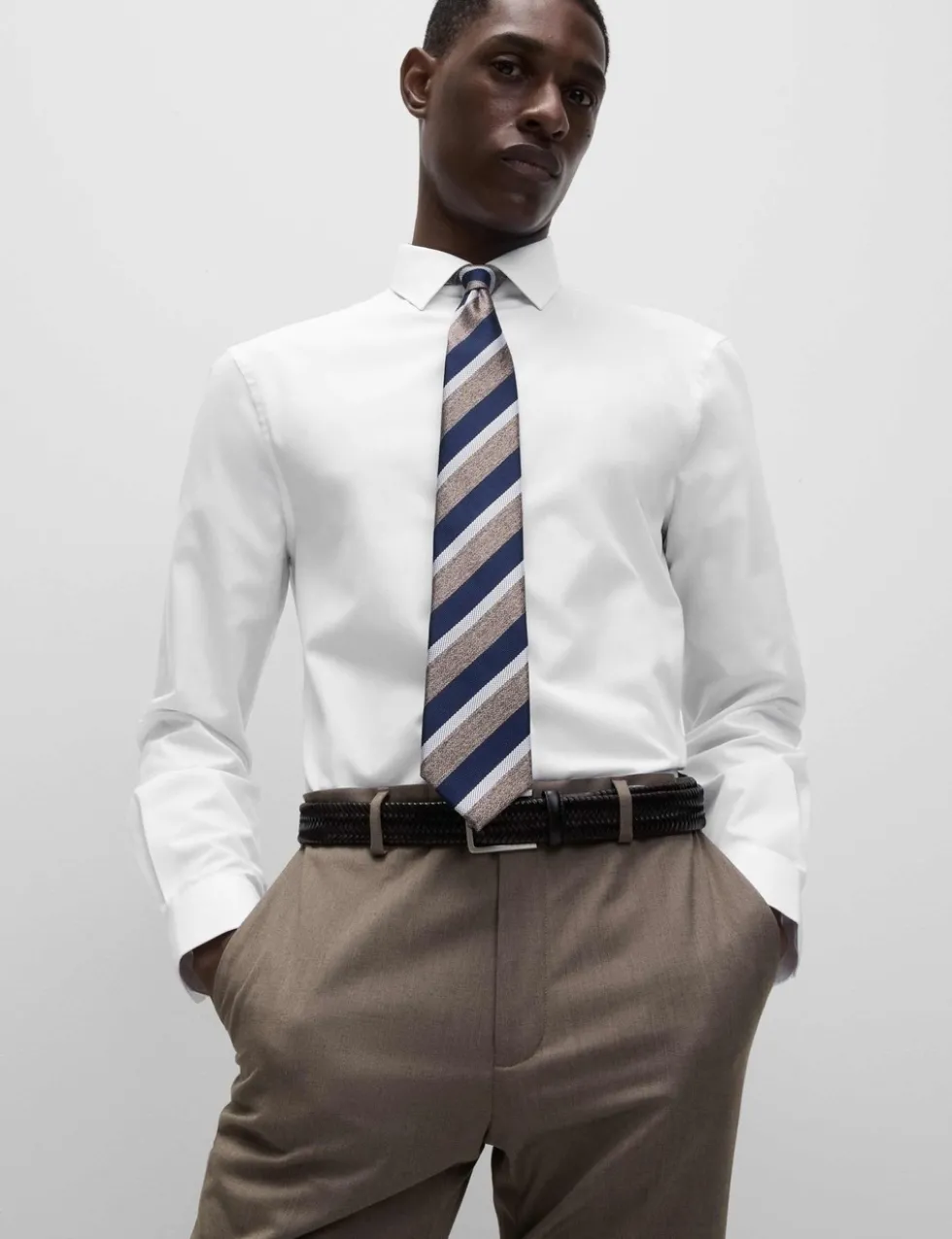 Skinny Fit Easy Iron Cotton Blend Shirt