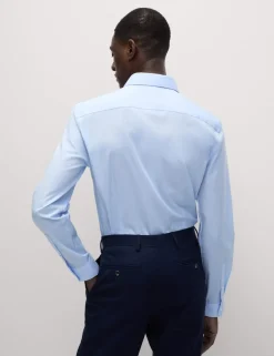 Skinny Fit Easy Iron Cotton Blend Shirt