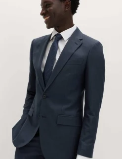 Skinny Fit Grid Check Stretch Suit Jacket