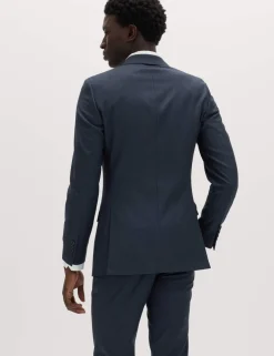 Skinny Fit Grid Check Stretch Suit Jacket