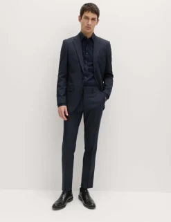 Skinny Fit Textured Stretch Suit Trousers