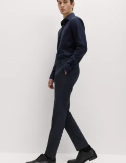 Skinny Fit Textured Stretch Suit Trousers