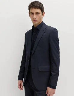 Skinny Fit Textured Stretch Suit Jacket