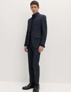Skinny Fit Textured Stretch Suit Jacket
