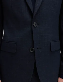 Skinny Fit Textured Stretch Suit Jacket