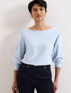 Slash Neck Batwing Longline Jumper