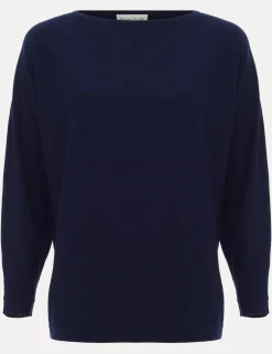 Slash Neck Batwing Longline Jumper