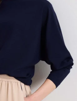 Slash Neck Batwing Longline Jumper