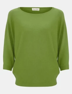 Slash Neck Batwing Sleeve Knitted Top