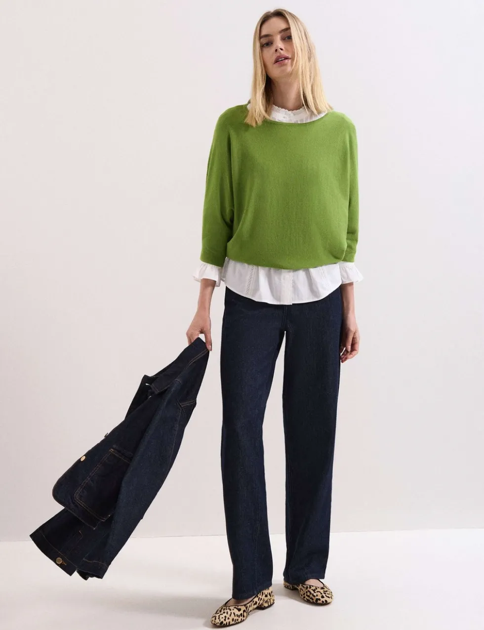 Slash Neck Batwing Sleeve Knitted Top