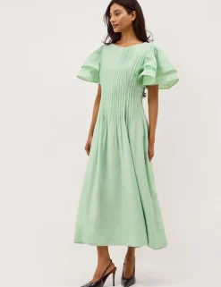 Slash Neck Midaxi Skater Dress