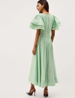 Slash Neck Midaxi Skater Dress