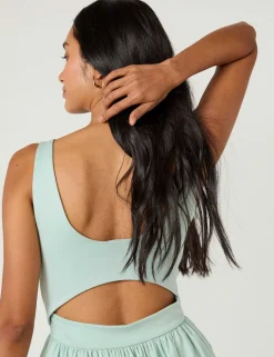 Slash Neck Midi Skater Dress