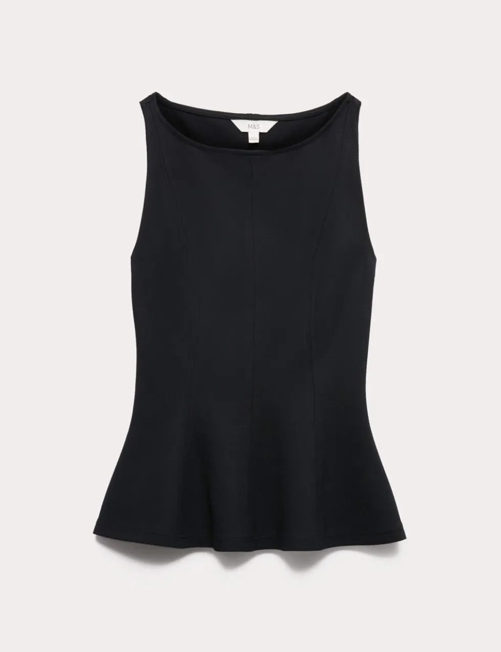 Slash Neck Sleeveless Peplum Top