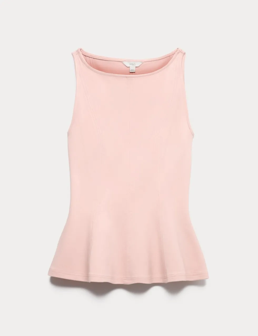 Slash Neck Sleeveless Peplum Top