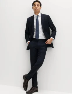Slim Fit 2 Inch Shorter Pure Cotton Textured Shirt