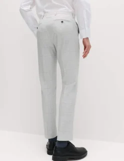 Slim Fit Check Stretch Suit Trousers