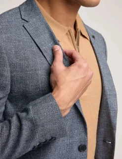 Slim Fit Check Suit Jacket