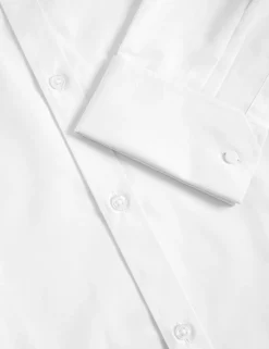Slim Fit Cotton Blend Double Cuff Shirt