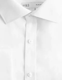 Slim Fit Cotton Blend Double Cuff Shirt