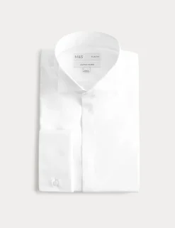Slim Fit Cotton Blend Dress Shirt