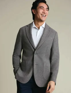 Slim Fit Cotton Blend Jersey Jacket