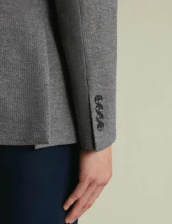 Slim Fit Cotton Blend Jersey Jacket