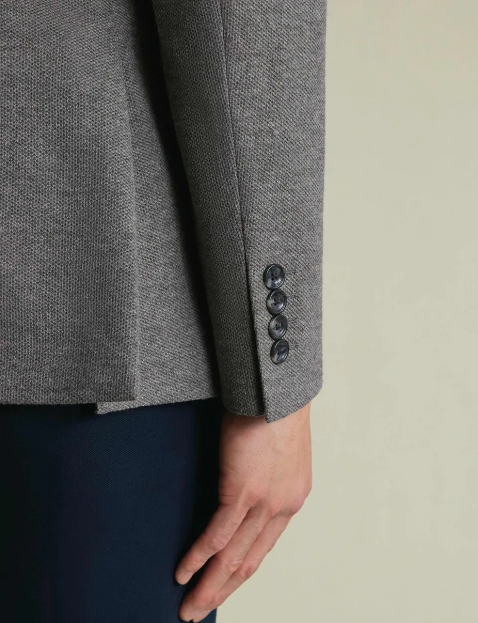 Slim Fit Cotton Blend Jersey Jacket