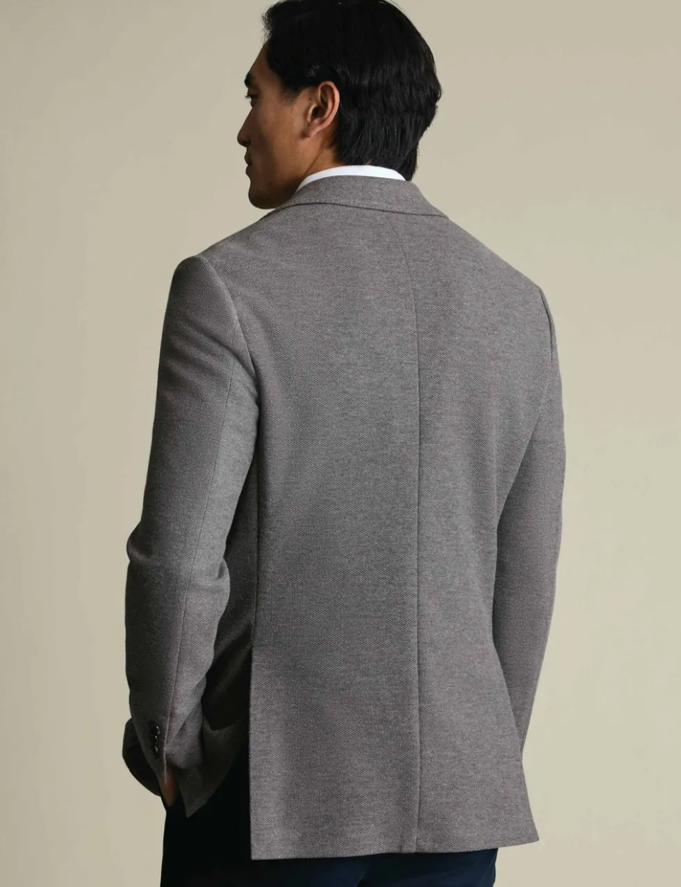 Slim Fit Cotton Blend Jersey Jacket