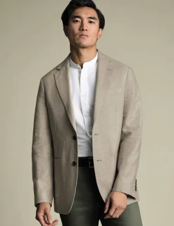 Slim Fit Cotton Linen Blend Jacket