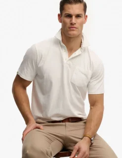 Slim Fit Cotton Rich Polo Shirt with Linen