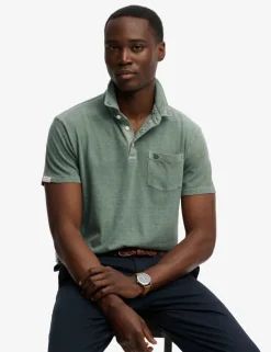 Slim Fit Cotton Rich Polo Shirt with Linen
