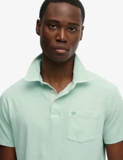 Slim Fit Cotton Rich Polo Shirt with Linen
