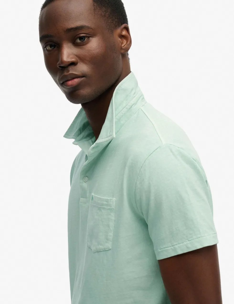 Slim Fit Cotton Rich Polo Shirt with Linen