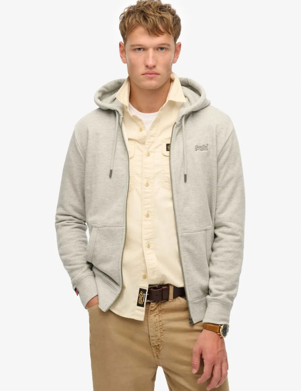 Slim Fit Cotton Rich Zip Up Hoodie