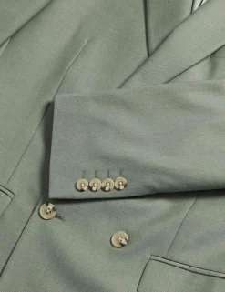 Slim Fit Double Breasted Jacket with Stretch